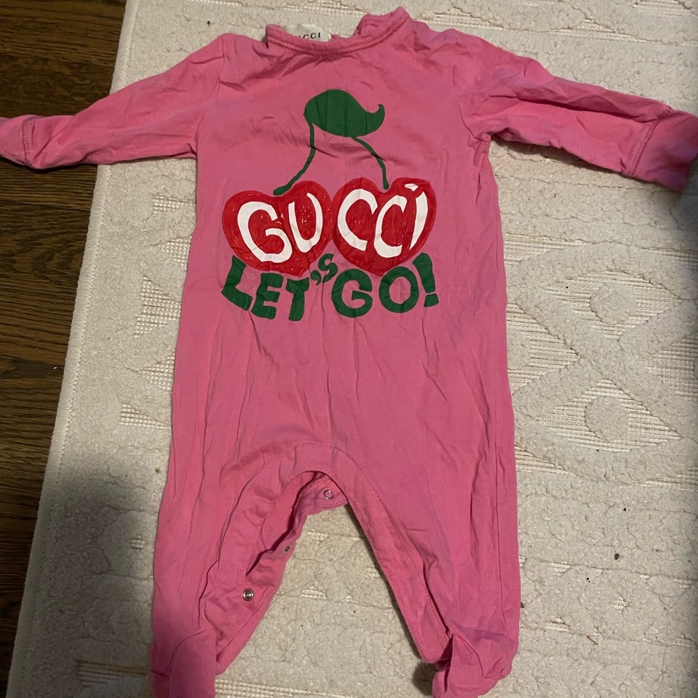 Gucci baby girl pink onesie